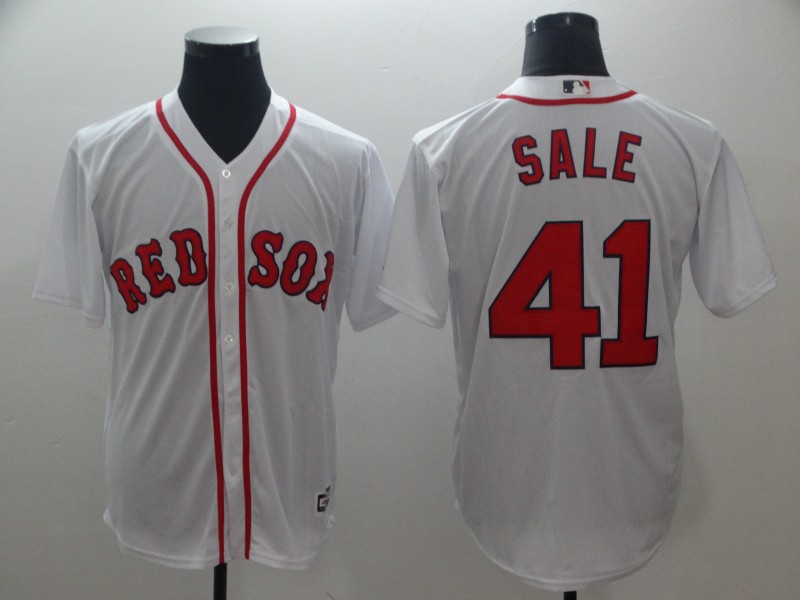 Men's Boston Red Sox #41 Chris Sale Majestic White Cool Base Player Stitched MLB Jersey Men's Boston Red Sox #41 Chris Sale Majestic White Cool Base Player Stitched MLB Jersey