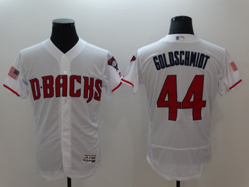 Men's Arizona Diamondbacks #44 Paul Goldschmidt White Flexbase Stitched MLB Jersey Men's Arizona Diamondbacks #44 Paul Goldschmidt White Flexbase Stitched MLB Jersey