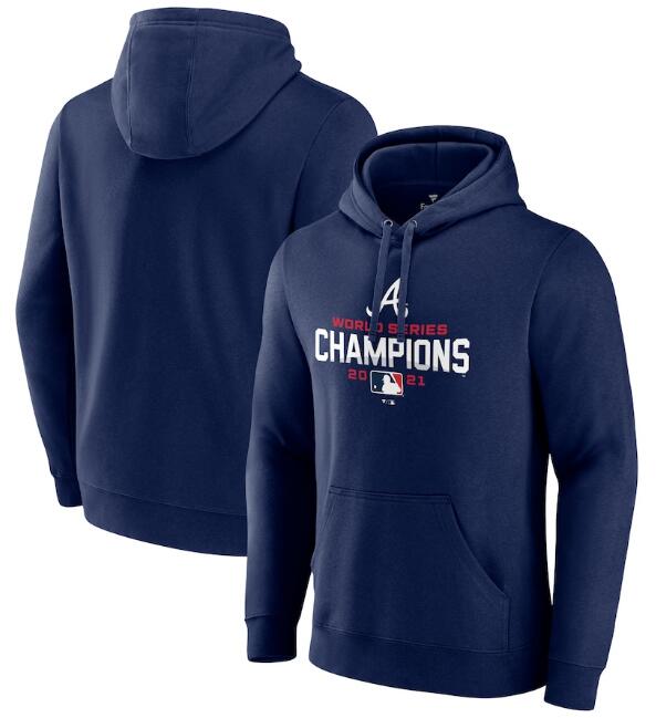 Men's Atlanta Braves 2021 Navy World Series Champions Pullover Hoodie Men's Atlanta Braves 2021 Navy World Series Champions Pullover Hoodie