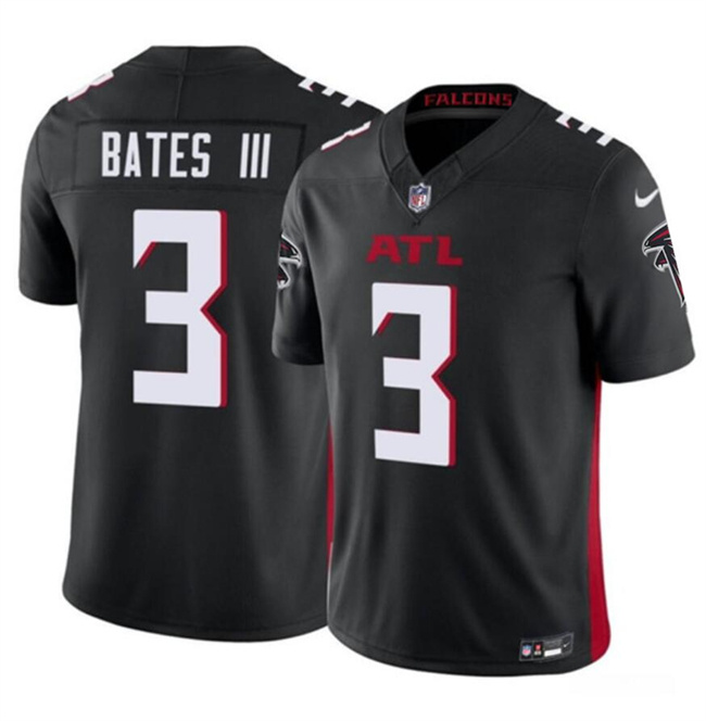 Men's Atlanta Falcons #3 Jessie Bates III Black 2023 F.U.S.E. Vapor Untouchable Limited Stitched Football Jersey Men's Atlanta Falcons #3 Jessie Bates III Black 2023 F.U.S.E. Vapor Untouchable Limited Stitched Football Jersey