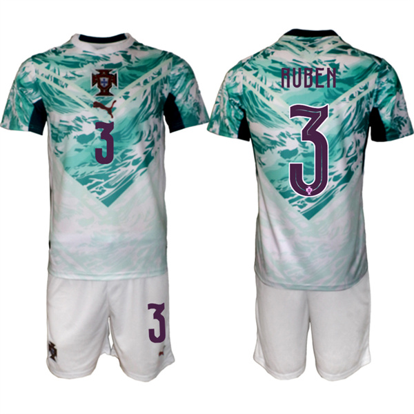 Men's Portugal Team #3 Rúben Dias Green 2026 World Cup Away Soccer Jersey Suit Men's Portugal Team #3 Rúben Dias Green 2026 World Cup Away Soccer Jersey Suit