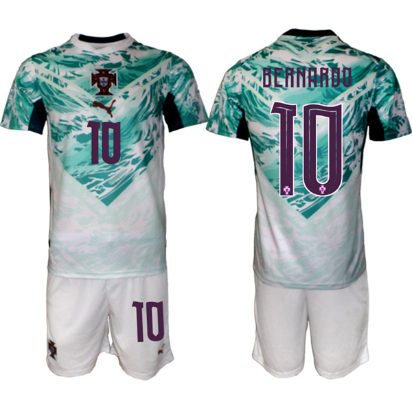 Men's Portugal Team #10 Bernardo Silva Green 2026 World Cup Away Soccer Jersey Suit Men's Portugal Team #10 Bernardo Silva Green 2026 World Cup Away Soccer Jersey Suit