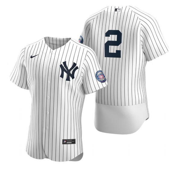 Men's New York Yankees #2 Derek Jeter White 2020 Hall of Fame Induction Flex Base Stitched Jersey Men's New York Yankees #2 Derek Jeter White 2020 Hall of Fame Induction Flex Base Stitched Jersey