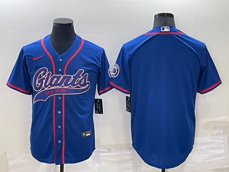Men's New York Giants Blank Blue Cool Base Stitched Baseball Jersey Men's New York Giants Blank Blue Cool Base Stitched Baseball Jersey