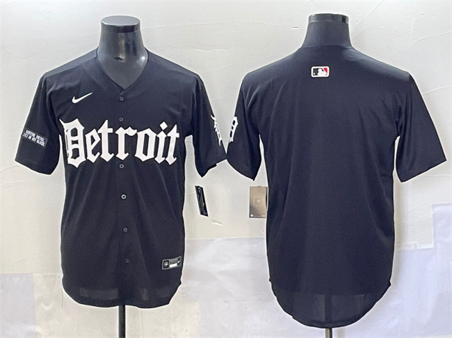 Men's Detroit Tigers Blank Black 'Motor Gothic Edition' Vapor Premier Limited Stitched Baseball Jersey Men's Detroit Tigers Blank Black 'Motor Gothic Edition' Vapor Premier Limited Stitched Baseball Jersey