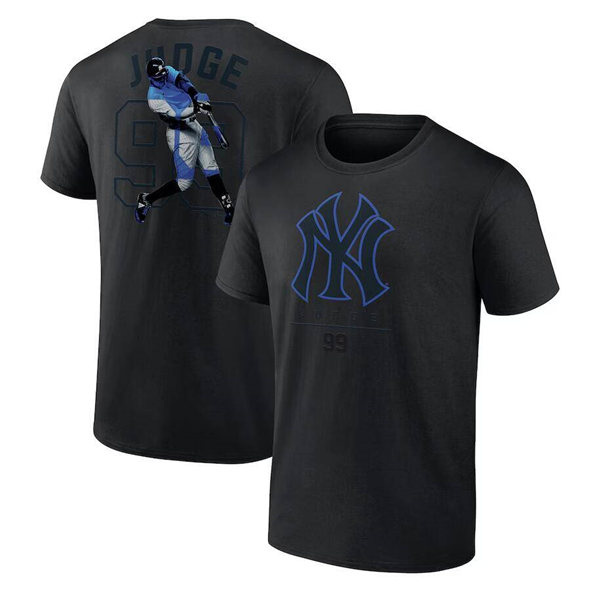 Men's New York Yankees #99 Aaron Judge Black Double Play Name & Number T-Shirt Men's New York Yankees #99 Aaron Judge Black Double Play Name & Number T-Shirt
