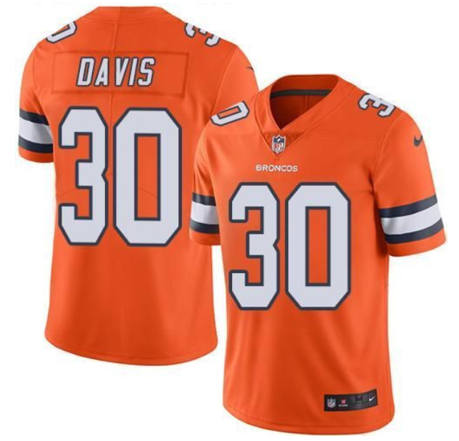 Men's Denver Broncos #30 Terrell Davis Orange Vapor Untouchable Limited Stitched Jersey Men's Denver Broncos #30 Terrell Davis Orange Vapor Untouchable Limited Stitched Jersey