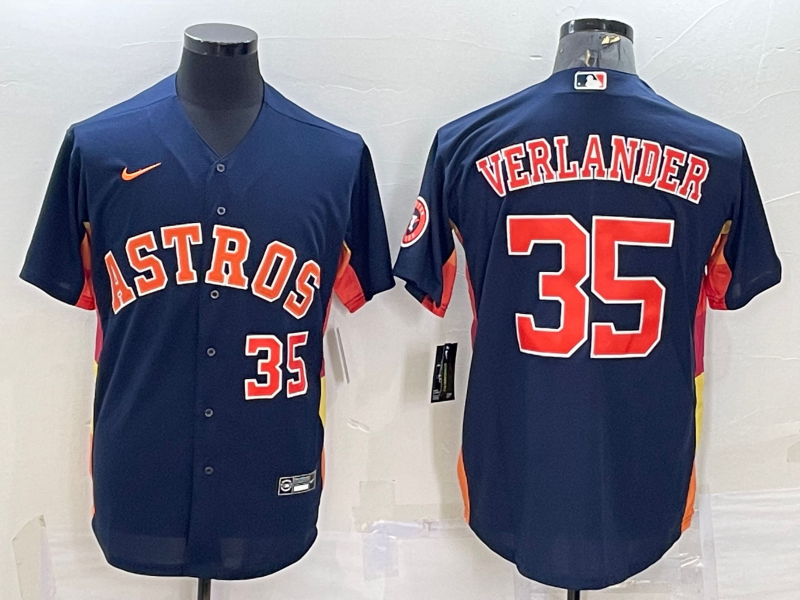 Men's Houston Astros #35 Justin Verlander Navy With Patch Cool Base Stitched Jersey Men's Houston Astros #35 Justin Verlander Navy With Patch Cool Base Stitched Jersey