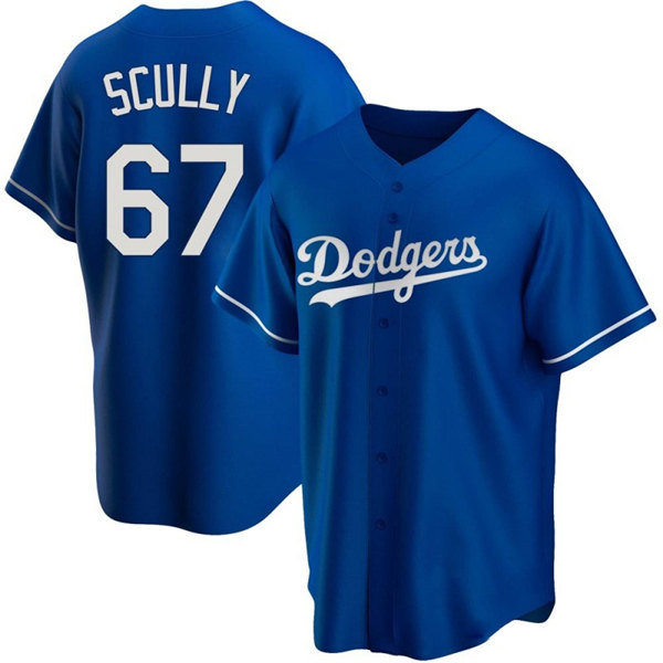 Men's Los Angeles Dodgers #67 Vin Scully Blue Cool Base Stitched Baseball Jersey Men's Los Angeles Dodgers #67 Vin Scully Blue Cool Base Stitched Baseball Jersey