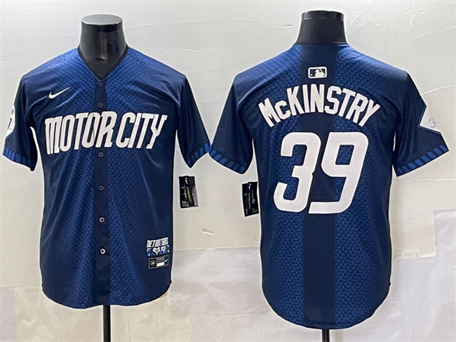 Men's Detroit Tigers #39 Zach McKinstry 2024 Navy City Connect Cool Base Limited Stitched Jersey Men's Detroit Tigers #39 Zach McKinstry 2024 Navy City Connect Cool Base Limited Stitched Jersey