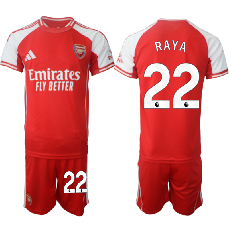 Men's Arsenal F.C #22 David Raya Red 2025 Home Soccer Jersey Suit Men's Arsenal F.C #22 David Raya Red 2025 Home Soccer Jersey Suit