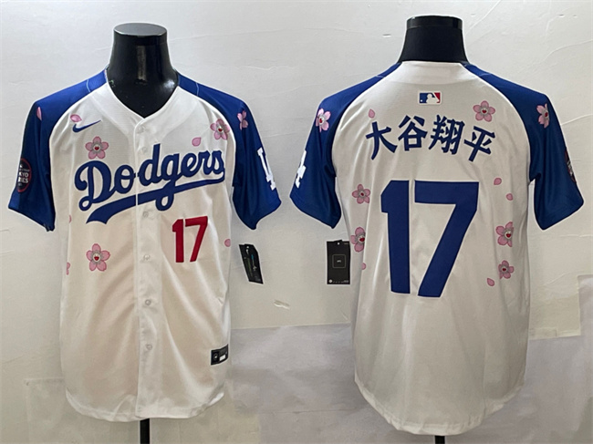 Men's Los Angeles Dodgers #17 大谷翔平 White/Royal 2025 Tokyo Series Limited Stitched Baseball Jersey Men's Los Angeles Dodgers #17 大谷翔平 White/Royal 2025 Tokyo Series Limited Stitched Baseball Jersey