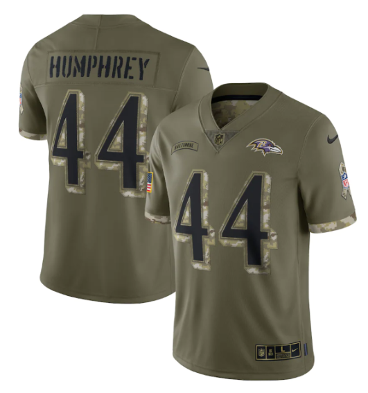 Men's Baltimore Ravens ACTIVE PLAYER Custom 2022 Olive Salute To Service Limited Stitched Jersey Men's Baltimore Ravens ACTIVE PLAYER Custom 2022 Olive Salute To Service Limited Stitched Jersey
