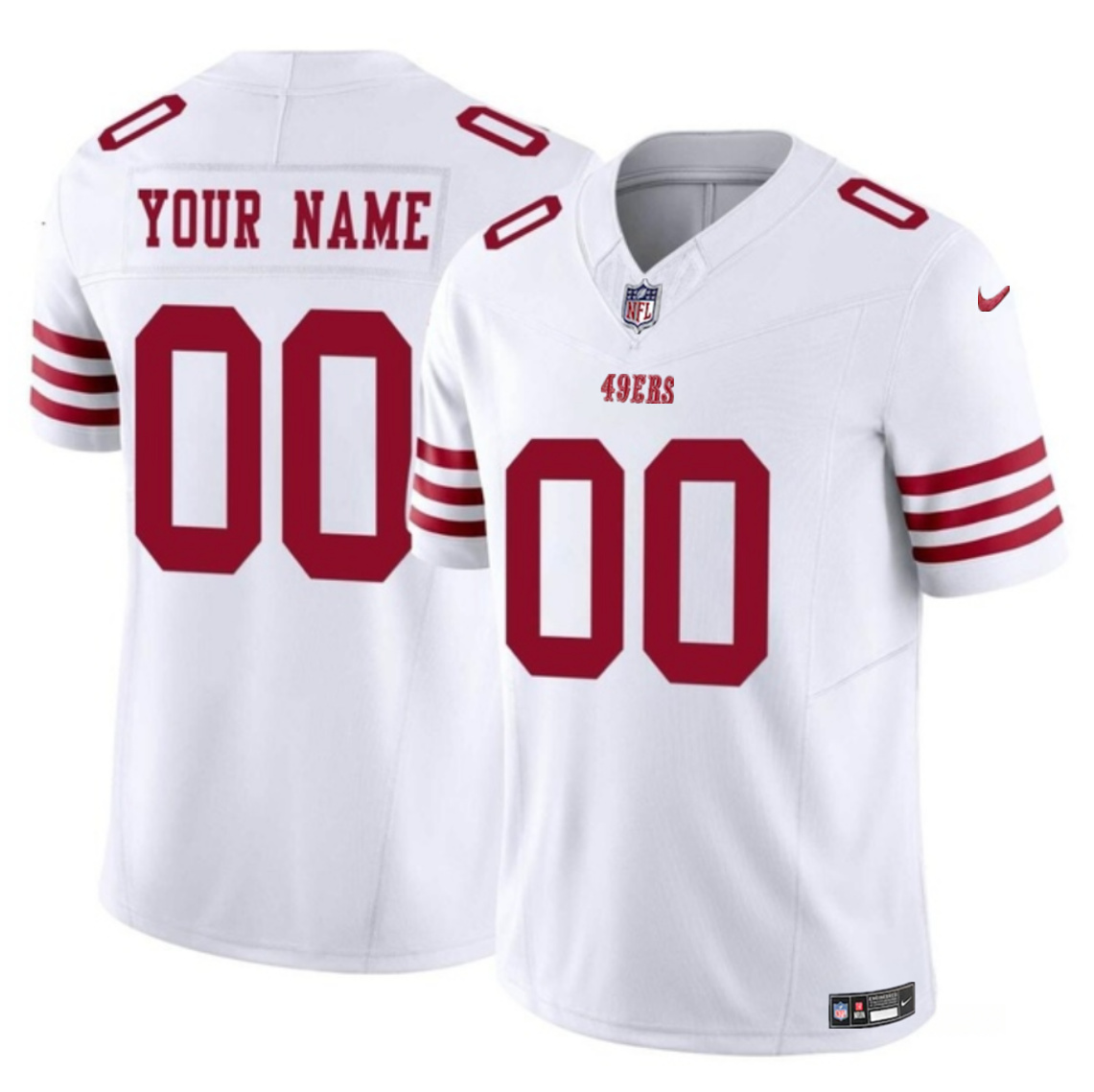 Men's San Francisco 49ers Active Player Custom White 2023 F.U.S.E. Vapor Untouchable Limited Stitched Football Jersey Men's San Francisco 49ers Active Player Custom White 2023 F.U.S.E. Vapor Untouchable Limited Stitched Football Jersey