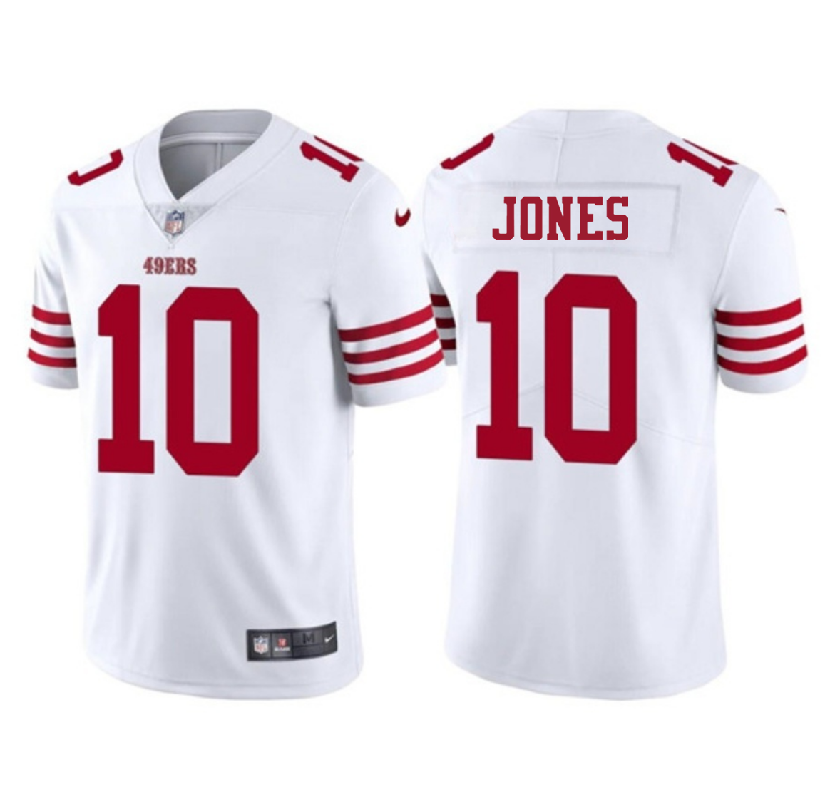 Men's San Francisco 49ers #10 Mac Jones White 2025 Vapor Untouchable Limited Stitched Football Jersey Men's San Francisco 49ers #10 Mac Jones White 2025 Vapor Untouchable Limited Stitched Football Jersey