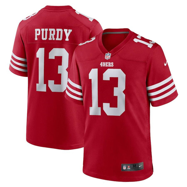 Men's San Francisco 49ers #13 Brock Purdy Red Stitched Game Jersey Men's San Francisco 49ers #13 Brock Purdy Red Stitched Game Jersey