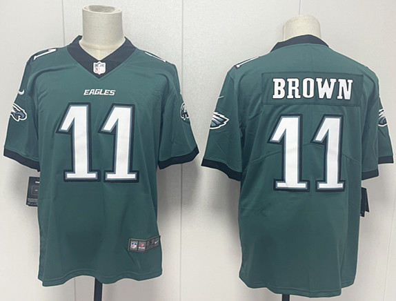 Men's Philadelphia Eagles #11 A.J. Brown Green 2024 New Vapor Untouchable Limited Stitched Football Jersey