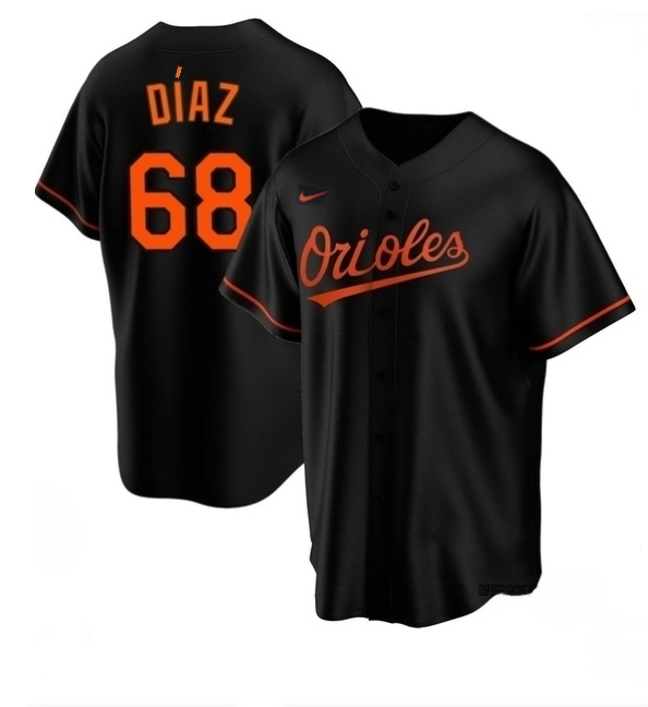 Men's Baltimore Orioles #68 Lewin Díaz Black Cool Base Stitched Jersey Men's Baltimore Orioles #68 Lewin Díaz Black Cool Base Stitched Jersey