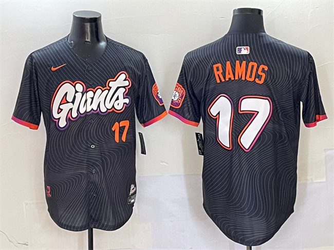 Men's San Francisco Giants #17 Heliot Ramos Anthracite 2025 City Connect Limited Stitched Baseball Jersey Men's San Francisco Giants #17 Heliot Ramos Anthracite 2025 City Connect Limited Stitched Baseball Jersey