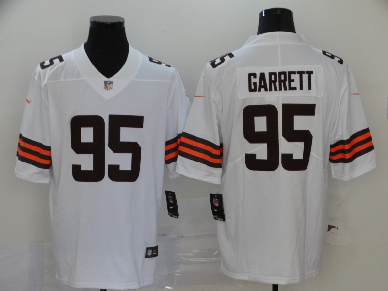 Men's Cleveland Browns #95 Myles Garrett New White Vapor Untouchable Limited Stitched Jersey Men's Cleveland Browns #95 Myles Garrett New White Vapor Untouchable Limited Stitched Jersey