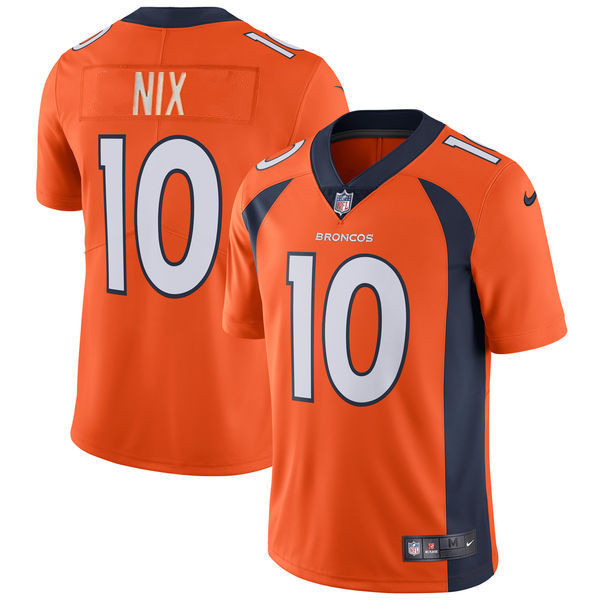 Men's Denver Broncos #10 Bo Nix Orange 2024 Draft Vapor Limited Stitched Football Jersey