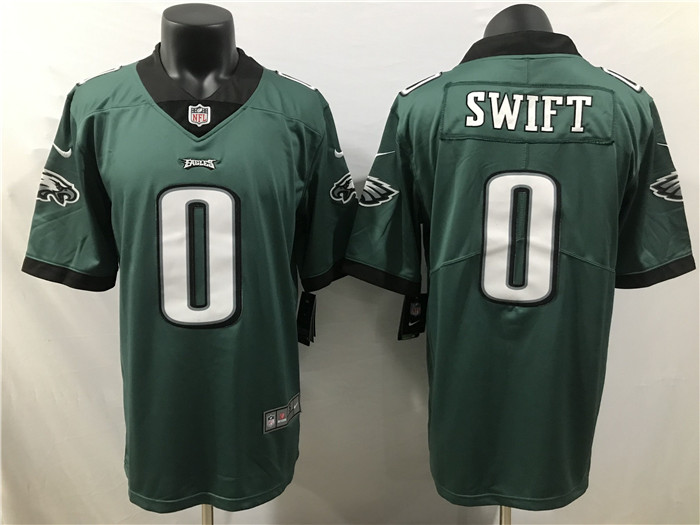 Men's Philadelphia Eagles #0 D'Andre Swift Green 2023 Draft Vapor Limited Stitched Football Jersey Men's Philadelphia Eagles #0 D'Andre Swift Green 2023 Draft Vapor Limited Stitched Football Jersey