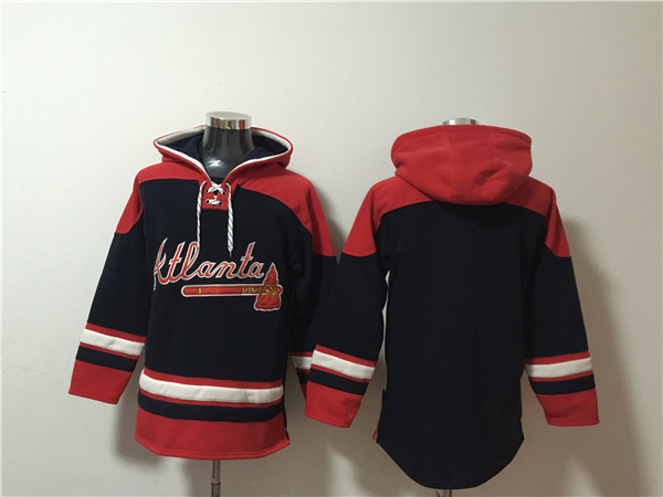 Men's Atlanta Braves Blank Black/Red Ageless Must-Have Lace-Up Pullover Hoodie Men's Atlanta Braves Blank Black/Red Ageless Must-Have Lace-Up Pullover Hoodie
