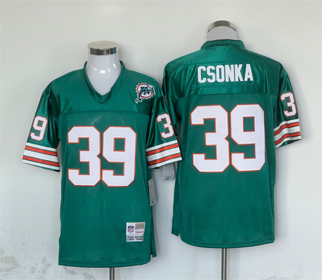 Men's Miami Dolphins #39 Larry Csonka Aqua 1972 Stitched Game Football Jersey Men's Miami Dolphins #39 Larry Csonka Aqua 1972 Stitched Game Football Jersey