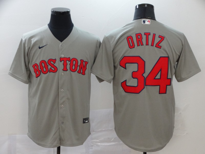 Men's Boston Red Sox #34 David Ortiz Grey Cool Base Stitched MLB Jersey Men's Boston Red Sox #34 David Ortiz Grey Cool Base Stitched MLB Jersey