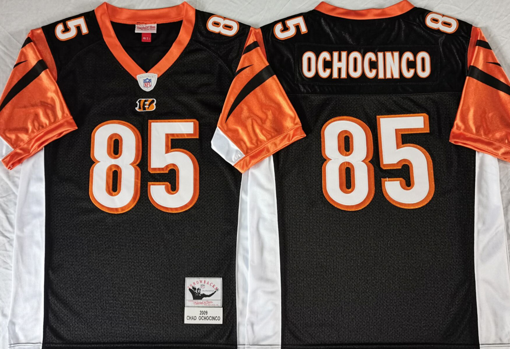 Men's Cincinnati Bengals #85 Chad Ochocinco Black Throwback Stitched Jersey Men's Cincinnati Bengals #85 Chad Ochocinco Black Throwback Stitched Jersey