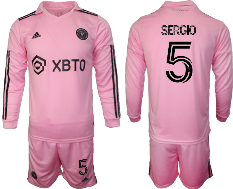 Men's Inter Miami CF #5 sergio 2023/24 Pink Home Soccer Jersey Suit Men's Inter Miami CF #5 sergio 2023/24 Pink Home Soccer Jersey Suit