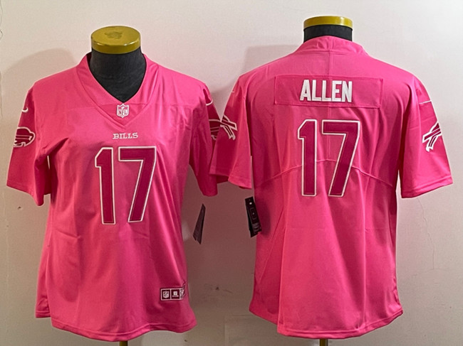 Men's Buffalo Bills #17 Josh Allen Pink Vapor Untouchable Limited Stitched Jersey