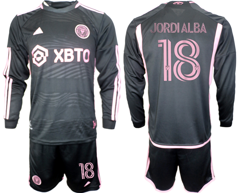 Men's Inter Miami CF #18 Jordialba 2023/24 Black Away Soccer Jersey Suit Men's Inter Miami CF #18 Jordialba 2023/24 Black Away Soccer Jersey Suit
