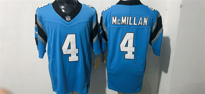 Men's Carolina Panthers #4 Tetairoa McMillan Blue F.U.S.E. Vapor Limited Stitched Football Jersey