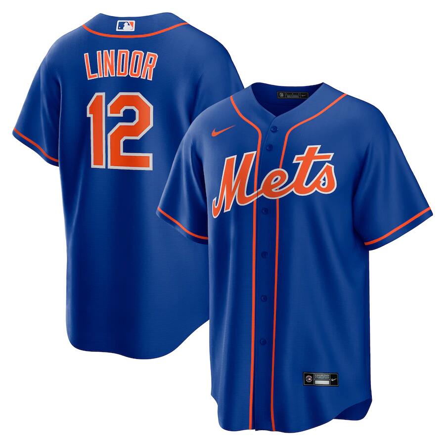 Men's New York Mets #12 Francisco Lindor Royal Cool Base Stitched Jersey Men's New York Mets #12 Francisco Lindor Royal Cool Base Stitched Jersey