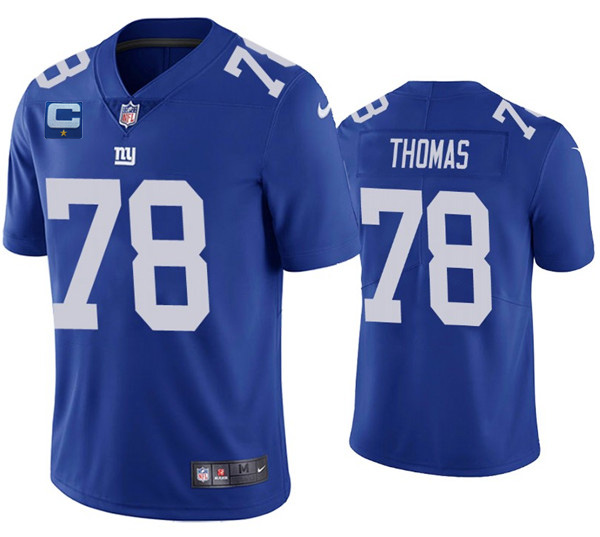Men's New York Giants #78 Andrew Thomas Blue With C Patch Vapor Untouchable Limited Stitched Jersey Men's New York Giants #78 Andrew Thomas Blue With C Patch Vapor Untouchable Limited Stitched Jersey