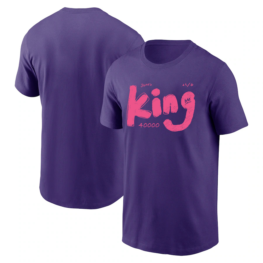 Men's Los Angeles Lakers Purple King James T-Shirt Men's Los Angeles Lakers Purple King James T-Shirt