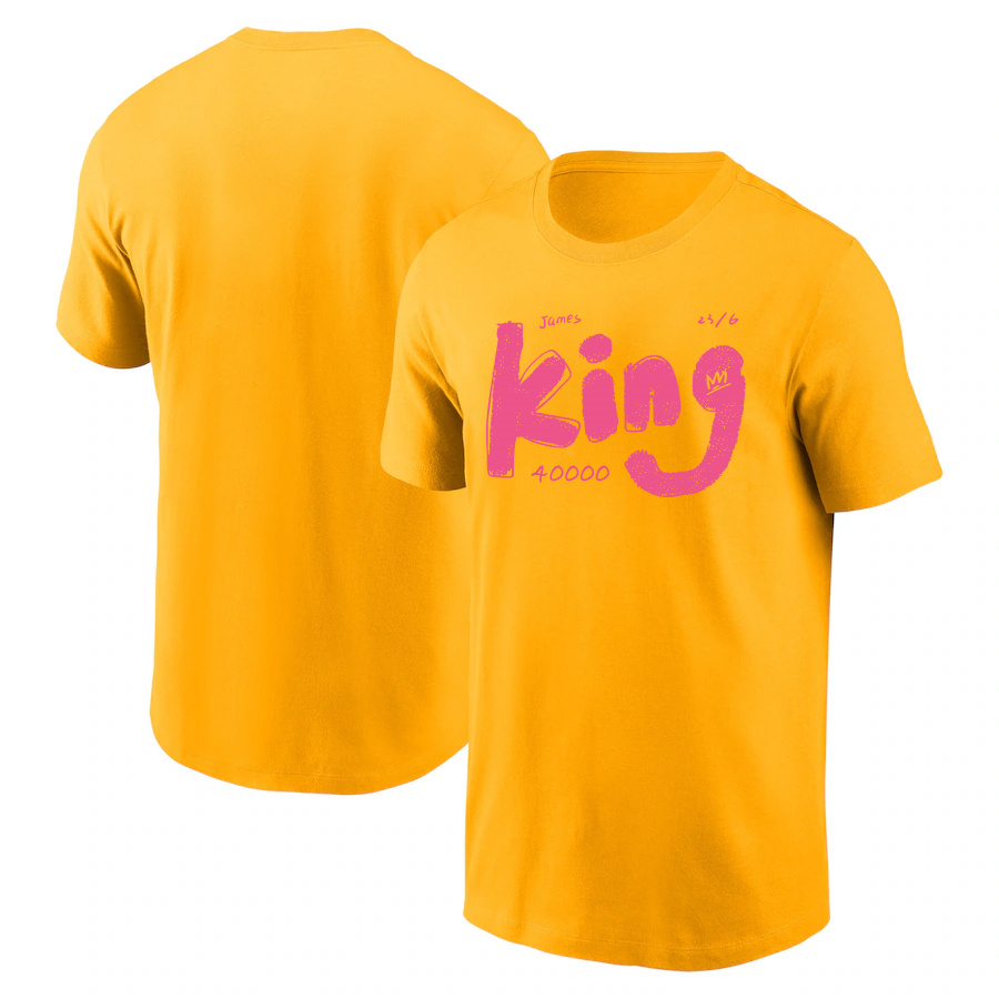 Men's Los Angeles Lakers Yellow King James T-Shirt Men's Los Angeles Lakers Yellow King James T-Shirt