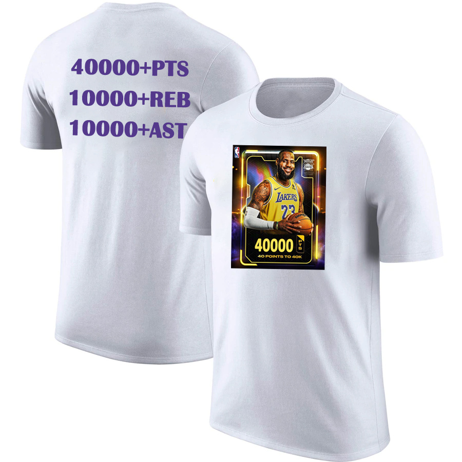 Men's Los Angeles Lakers #23 LeBron James White T-Shirt Men's Los Angeles Lakers #23 LeBron James White T-Shirt