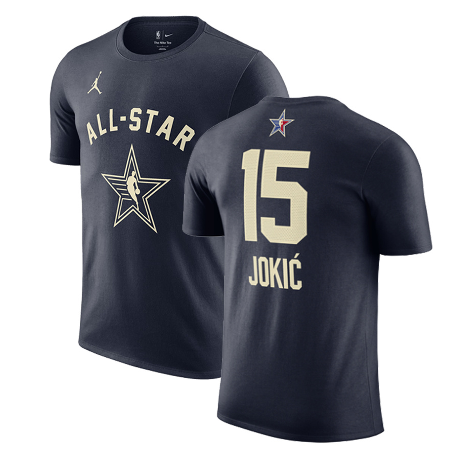 Men's 2024 All-Star #15 Nikola Jokic Navy T-Shirt Men's 2024 All-Star #15 Nikola Jokic Navy T-Shirt