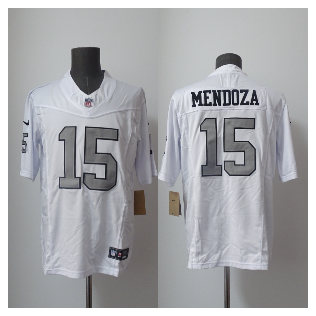 Men's Las Vegas Raiders #15 Fernando Mendoza White 2026 F.US.E. Draft Color Rush Vapor Untouchable Limited Stitched Football Jersey
