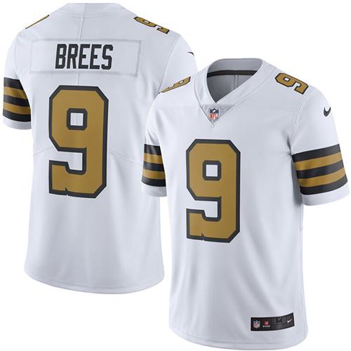 Men's New Orleans Saints #9 Drew Brees White Color Rush Limited Stitched Football Jersey Men's New Orleans Saints #9 Drew Brees White Color Rush Limited Stitched Football Jersey