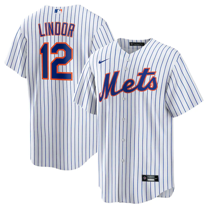 Men's New York Mets #12 Francisco Lindor White Cool Base Stitched Jersey Men's New York Mets #12 Francisco Lindor White Cool Base Stitched Jersey