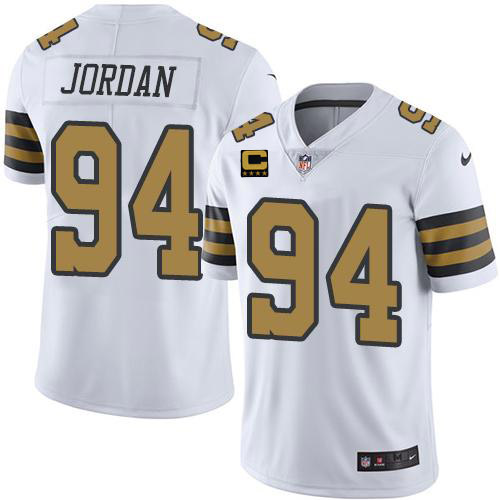 Men's New Orleans Saints #94 Cameron Jordan 2022 White With 4-star C Patch Color Rush Stitched Jersey Men's New Orleans Saints #94 Cameron Jordan 2022 White With 4-star C Patch Color Rush Stitched Jersey