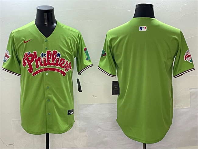 Men's Philadelphia Phillies Blank Light Green Phanatic Limited Stitched Jersey Men's Philadelphia Phillies Blank Light Green Phanatic Limited Stitched Jersey