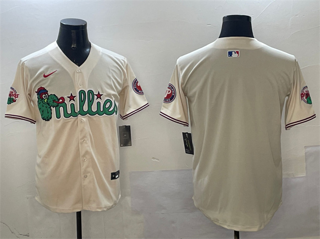 Men's Philadelphia Phillies Blank Cream Phanatic Limited Stitched Jersey Men's Philadelphia Phillies Blank Cream Phanatic Limited Stitched Jersey