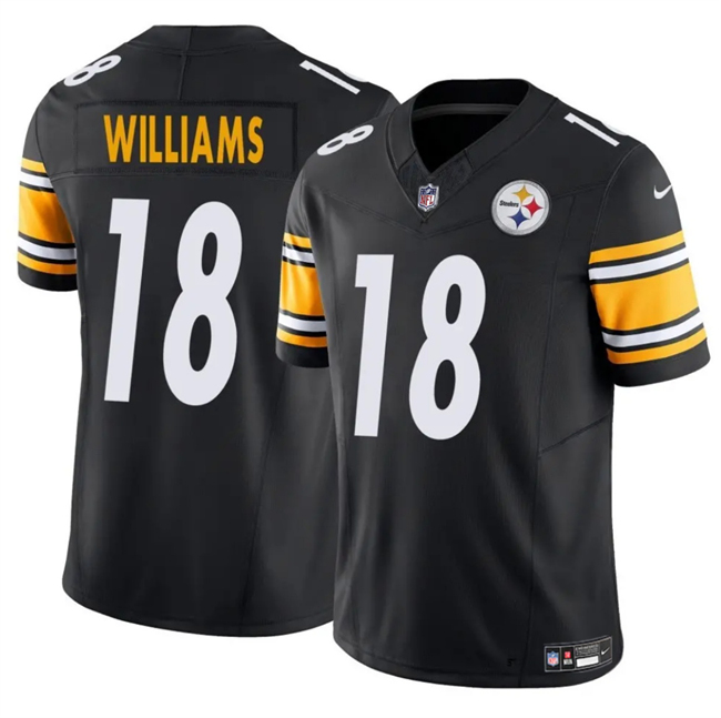 Men's Pittsburgh Steelers #18 Mike Williams Black 2024 F.U.S.E. Vapor Untouchable Limited Stitched Jersey Men's Pittsburgh Steelers #18 Mike Williams Black 2024 F.U.S.E. Vapor Untouchable Limited Stitched Jersey