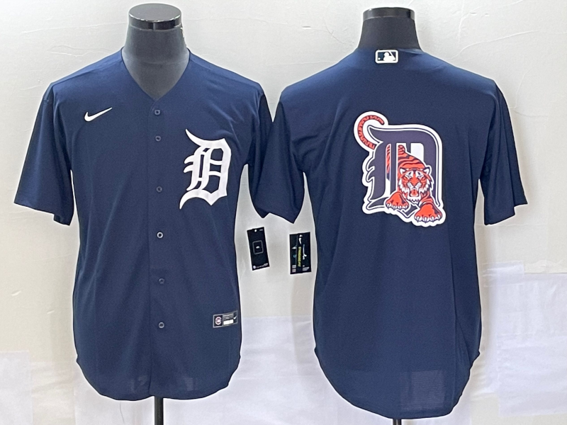 Men's Detroit Tigers Navy Team Big Logo Cool Base Stitched Jersey Men's Detroit Tigers Navy Team Big Logo Cool Base Stitched Jersey