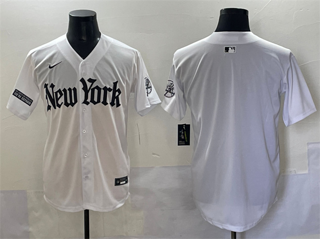 Men's New York Yankees Blank White 'Gothic Legacy Edition' Vapor Premier Limited Stitched Baseball Jersey Men's New York Yankees Blank White 'Gothic Legacy Edition' Vapor Premier Limited Stitched Baseball Jersey