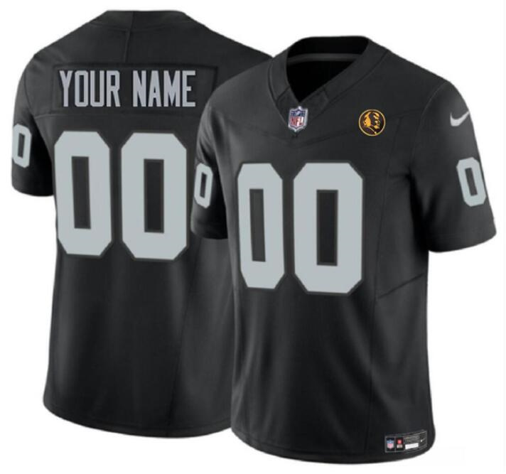 Men's Las Vegas Raiders Customized Black 2023 F.U.S.E. With John Madden Patch Vapor Limited Stitched Jersey Men's Las Vegas Raiders Customized Black 2023 F.U.S.E. With John Madden Patch Vapor Limited Stitched Jersey